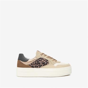 NeroGiardini Platform Lace Multi Trainer - Leopard Combi